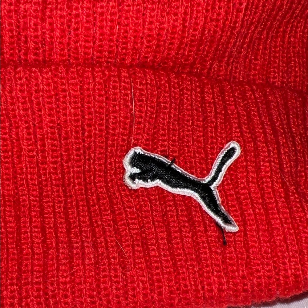 Puma Vibrant Red Knit Beanie - Picture 2 of 6